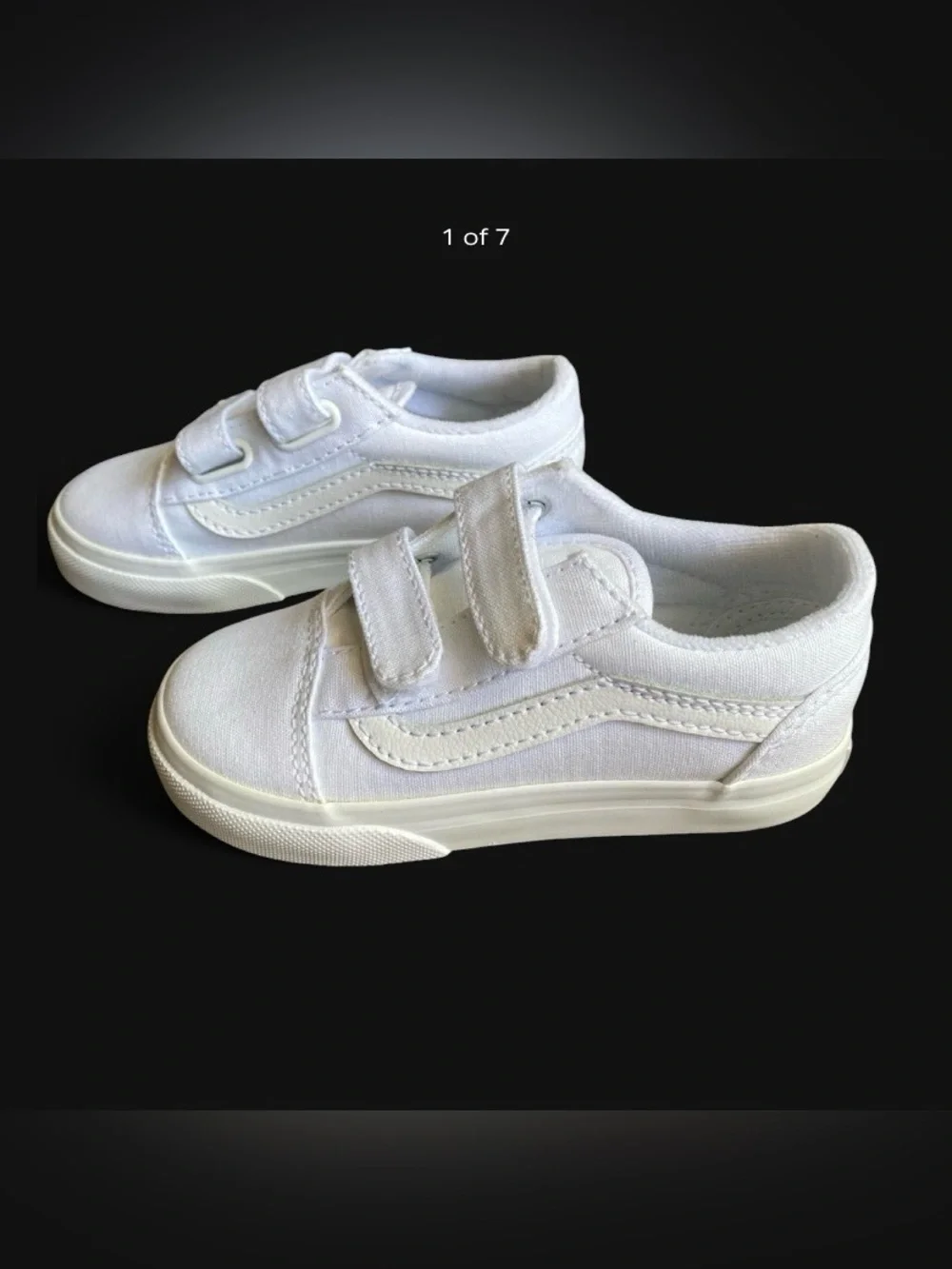 VANS Toddler Old Skool V Velcro Strap Shoes Size 8